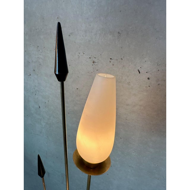 Black Vintage Brass Floor Lamp from Lunel, 1950s For Sale - Image 8 of 12