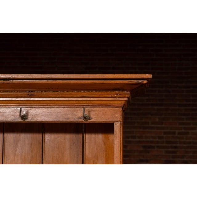 Antique Pine Step-Back Cupboard With Plate Rack For Sale - Image 10 of 13