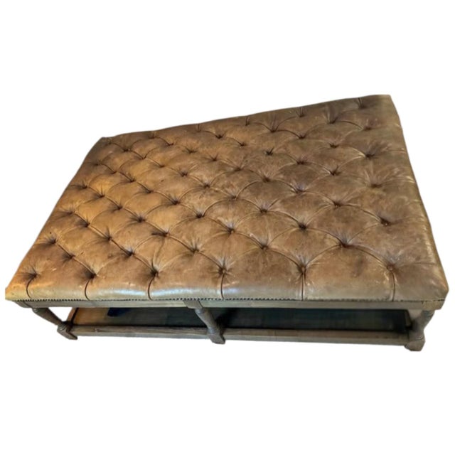 Perfect blend of British elegance & modern versatility with the Thomas Rectangular Chesterfield Leather Ottoman....