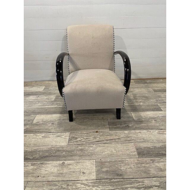 Art-deco [ mad man ] relax chair by halabala model; c, 1920-1940 complete retoration done new upholstery model ‘c ” dims;...