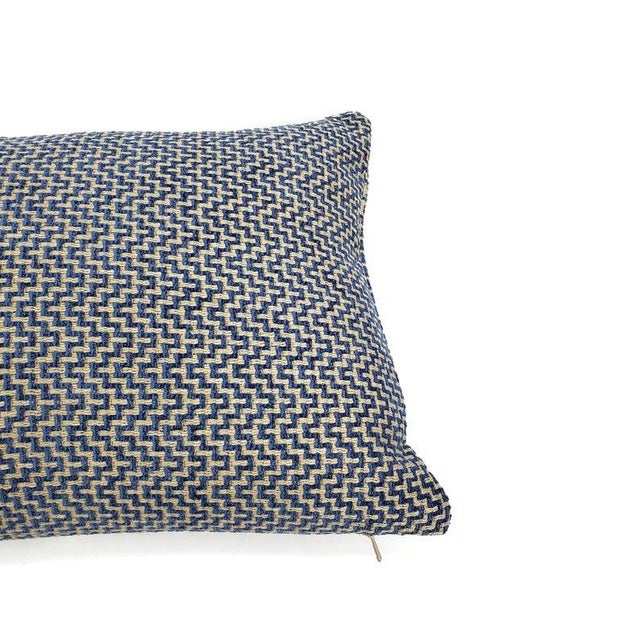 F. Schumacher Orwell in Lapis Lumbar Pillow Cover - 11" X 20" For Sale - Image 4 of 7