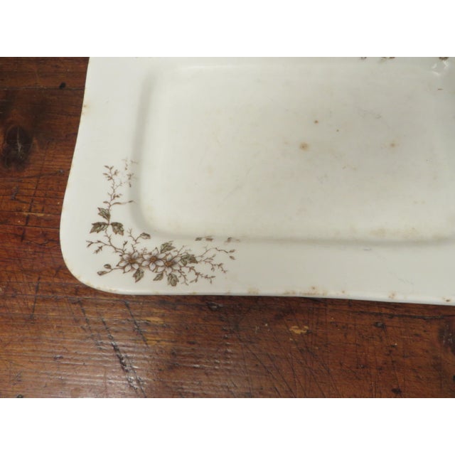 Antique Transfer Small Rectangular Platter by Maddock & Co Burslem