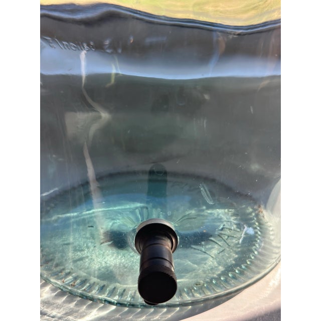 1970s 1970s Sve 5-Gallon Aqua Hand-Blown Glass Beverage Dispenser With Lid For Sale - Image 5 of 10