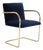 Brno Tubular Chairs in Navy Velvet, Polished Brass For Sale
