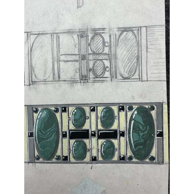 Carl Heinz Berberich, Jewelry Design Drawing, 1920s, Gouache For Sale - Image 10 of 13