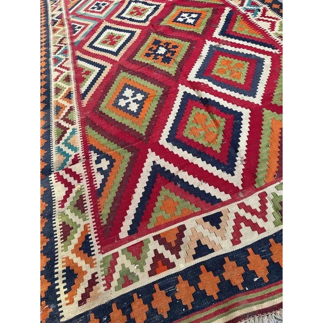 Textile Mid-Century Qashqai Kilim, 1960s For Sale - Image 7 of 13