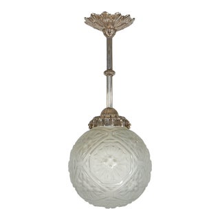 French Art Deco Pendant Light Chandelier by P. Gilles - 1930s France For Sale