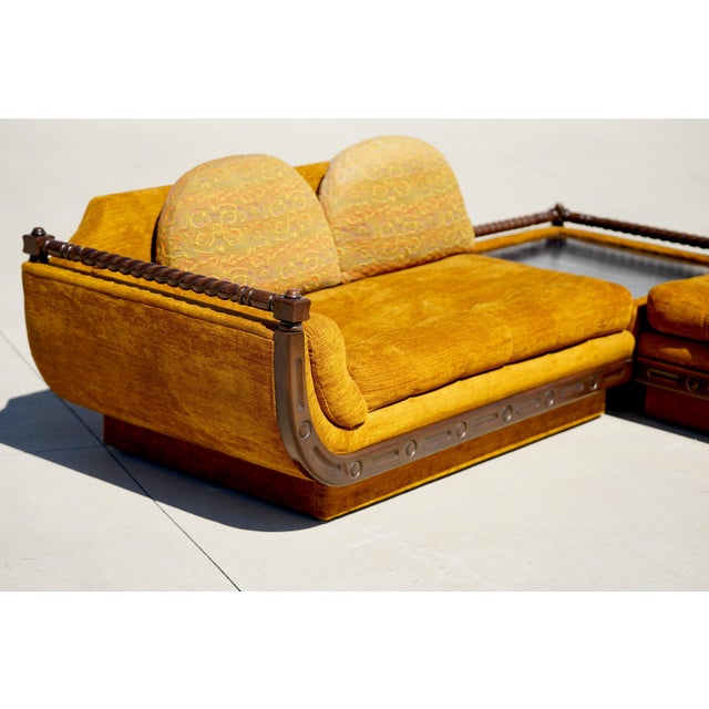 Mid 20th Century Adrian Pearsall Style Spanish Sectional Sofa and Table