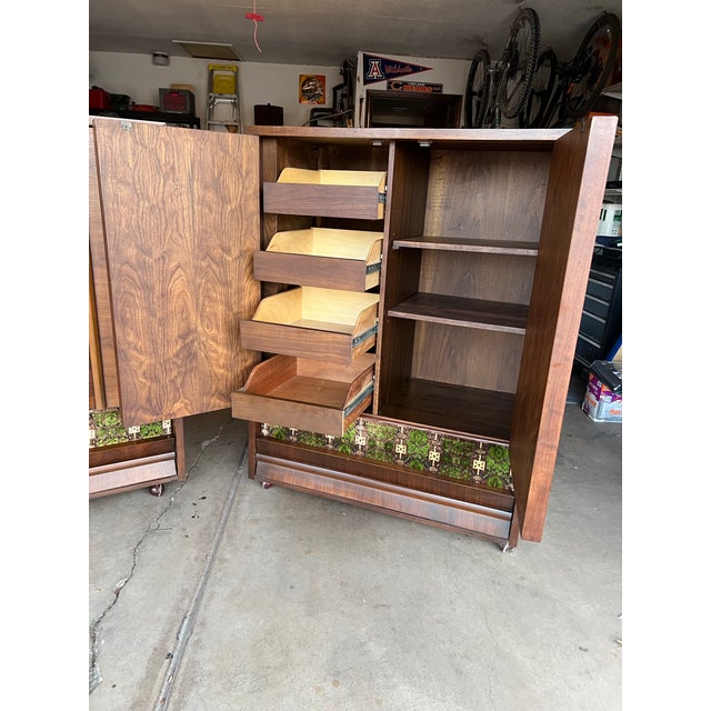 Mid Century Modern Brutalist Dresser Pair by Tobago. Canada. For Sale - Image 4 of 11