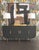 Metal Matthew Izzo Home Deluca Black Grasscloth Four Door Buffet With Stone Hardware For Sale - Image 7 of 8