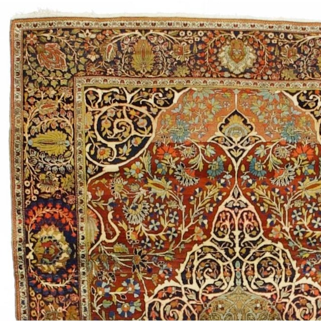 Persian Antique Persian Mohtasham Kashan Rug 4’4” X 6’8" For Sale - Image 3 of 4