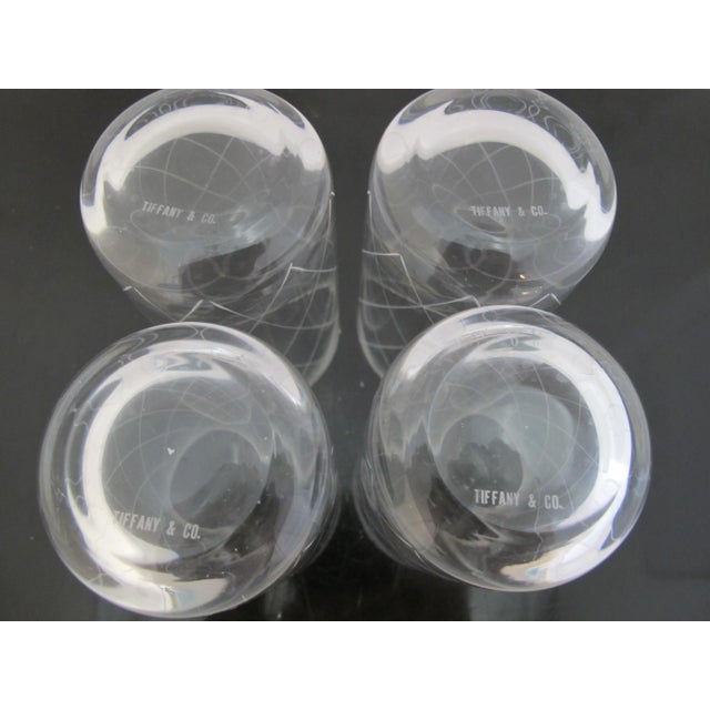 Tiffany & Co Crystal Etched Diamond Criss-Cross MCM Tumbler Glass Set of 4 For Sale - Image 9 of 10