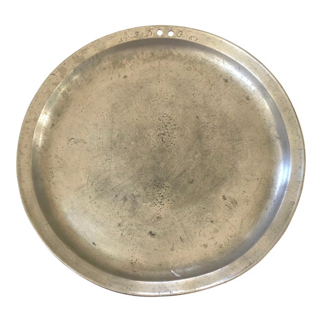 18th C. European Pewter Platter For Sale