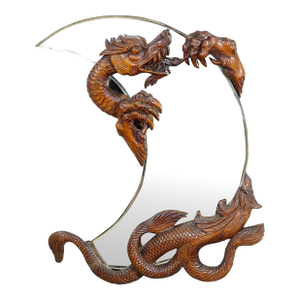 Victorian Mirror With Carved Dragon Attr. To Gabriel Viardot Ca. 1880