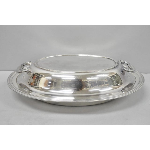 Metal Vintage Wallace N6706 Silver Plated Large Oval 15" Covered Serving Dish For Sale - Image 7 of 16