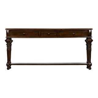 NOIR Colonial Sofa Table, Distressed Brown For Sale