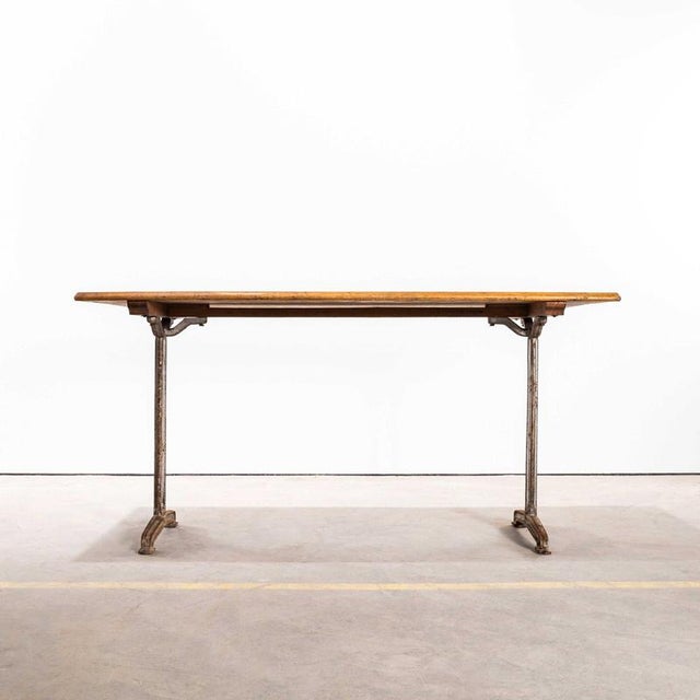 Brown French Cast Base Café Dining Table from Fischel, 1930s For Sale - Image 8 of 8