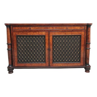 Antique Pollard Oak and Ebony Cabinet, 1810 For Sale