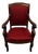 Louis-Philippe Style Office Chair in Walnut and Red Fabric, 1890s For Sale