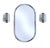 Pair of vintage bubble glass sconces featuring an hexagonal bubble glass shade with a center louvered chrome band, silver...