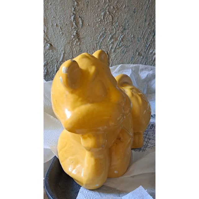 Modern 1960s Yellow Lying Cat Bank For Sale - Image 6 of 7