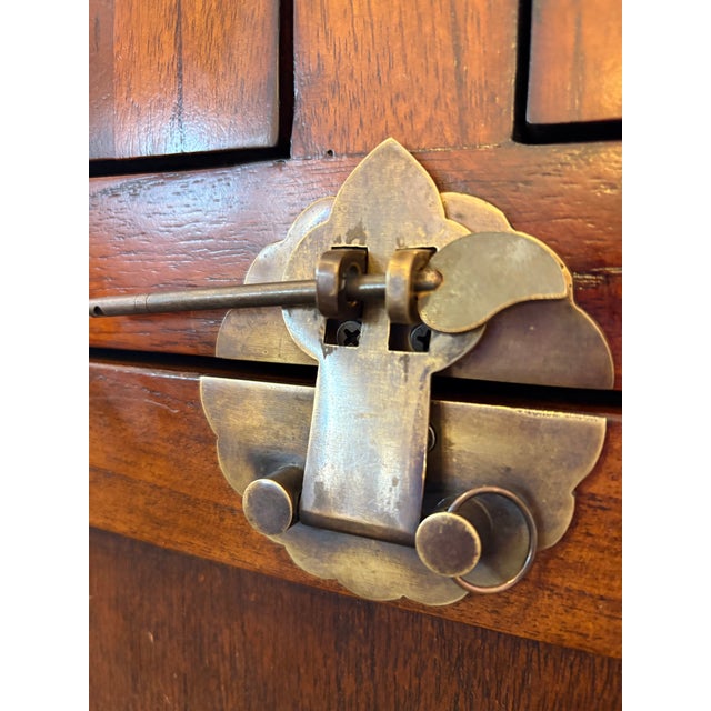 Arhaus Secretary Desk W/ Drop-Front Leather Writing Surface & Brass Hardware For Sale - Image 9 of 12