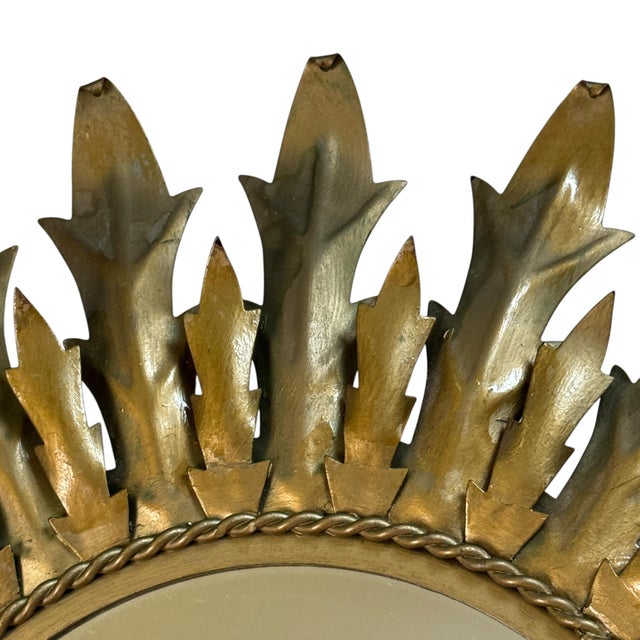 Mid-Century Modern Italian Sun Mirror, 1950s For Sale - Image 3 of 9