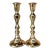 Vintage Regency Faceted Polished Brass Candlesticks - a Pair For Sale