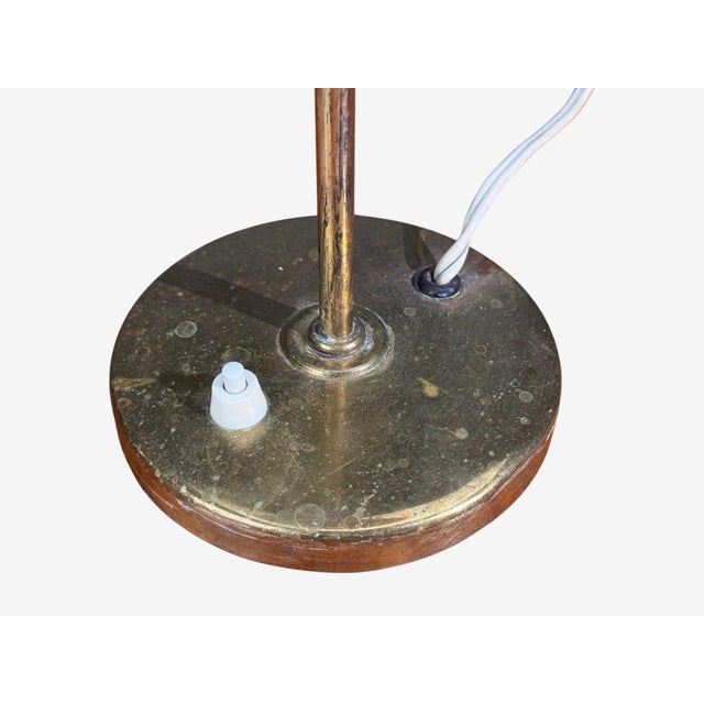 Brass Karlskrona Lampfabrik, Table Lamp, Brass, Josef Frank Fabric, Sweden, 1940s For Sale - Image 8 of 9