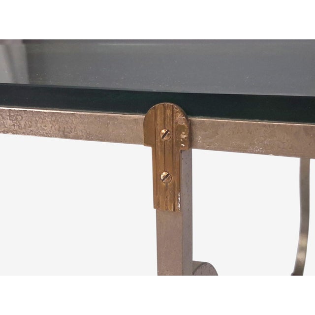 Tommi Parzinger, Unique Coffee Table, Brushed Steel, Glass, Usa, 1950s For Sale - Image 9 of 12