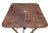 Early 20th century french folding metal garden table circa 1920. desirable bare rusted metal top with small parasol hole....