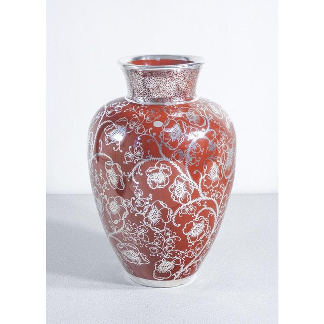 Ceramic and Silver Vase by Gio Ponti for Richard Ginori For Sale - Image 3 of 18