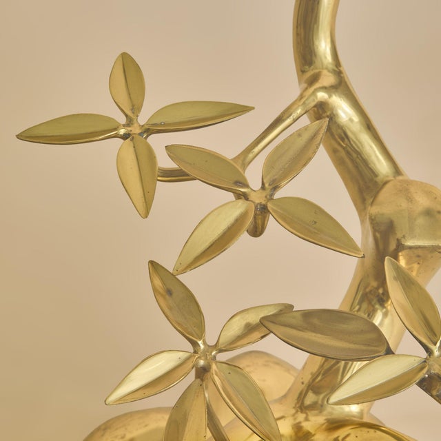 Belgian Brass Bonsai Round Glass Top Coffee Table by Willy Daro No. 01, 1970s For Sale - Image 11 of 12