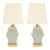 20th Century Gray Iridescent Porcelain /Gilt Gold Painted Wood Base Small Table Lamps For Sale