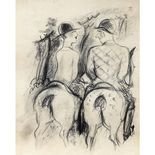 André Szenes, Morning Ride, 1920s, Chalk & Pencil on Paper For Sale - Image 14 of 14