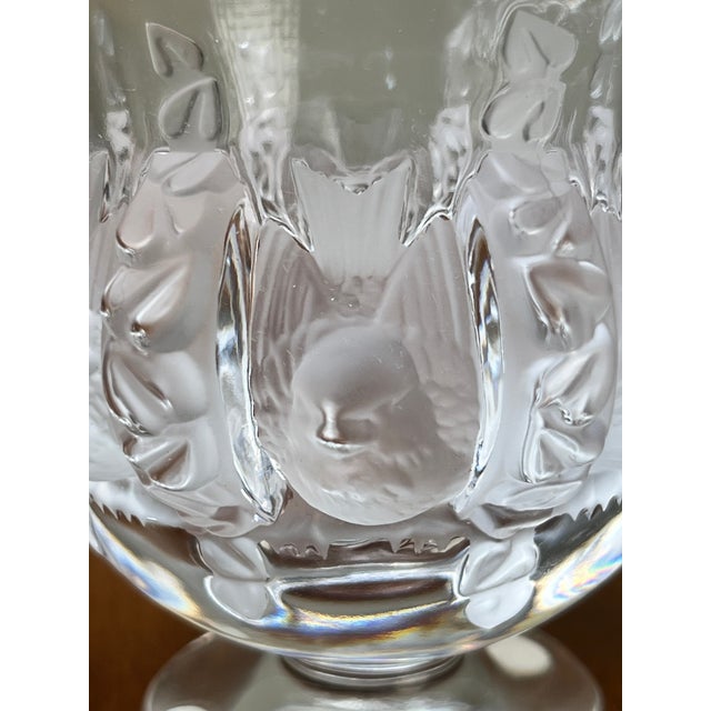Transparent Vintage Lalique Dampierre Sparrow Footed Vase For Sale - Image 8 of 11