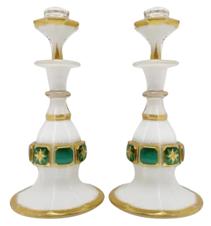 Biedermeier Perfume Bottles, 19th Century, Set of 2