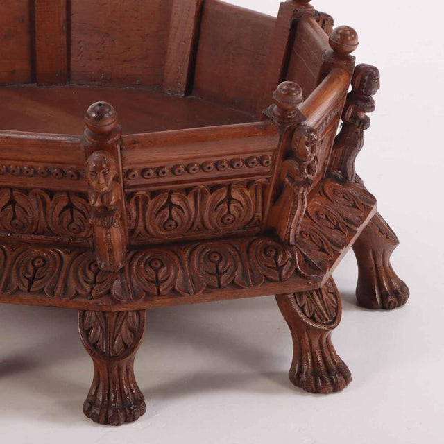 Traditional An Ornate Figural Carved Hardwood Pet Bed. 20th C. For Sale - Image 3 of 5
