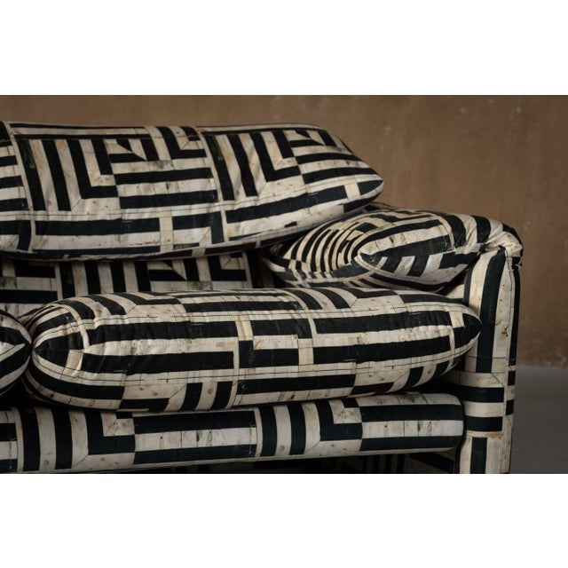 Vintage Maralunga Two-Seater Sofa in Myth Velvet by Vico Magistretti for Cassina, 1970 For Sale - Image 11 of 12