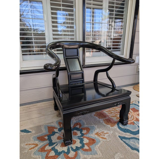 Offered by the original owner, this solid teak chair was purchased in Thailand in 2001 at the workshop that made it. This...