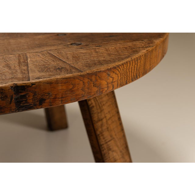 Brutalist Round Dining Table, France, 1950s For Sale - Image 9 of 12
