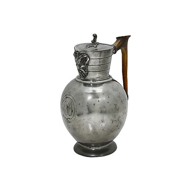 Antique Monogrammed Horn Handle Decanter For Sale In Los Angeles - Image 6 of 6