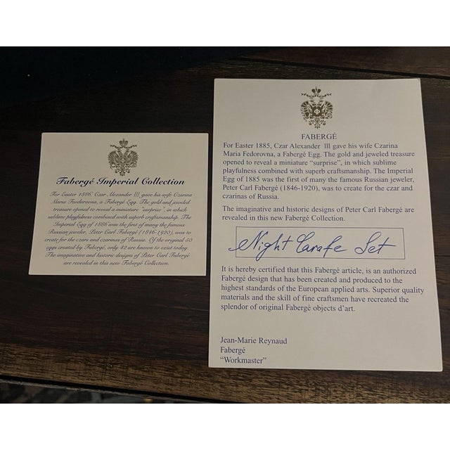 Transparent Vintage Faberge Printemps Crystal Night Bedside Carafe Set For Sale - Image 8 of 9