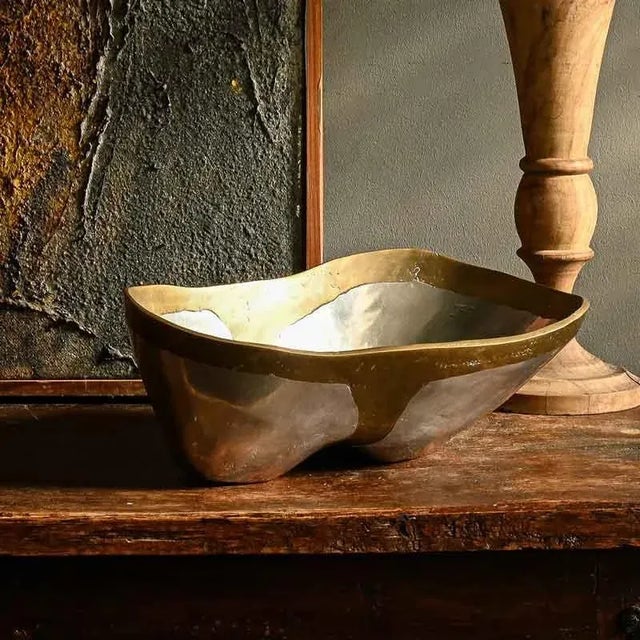 Vintage Brutalist bowl by David Marshall, sculpturic , Spain. Circa 1980s. Sculptural bowl with the artist's traditional...