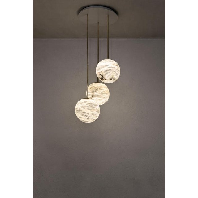 Moon 32 Pendant Lamp by United Alabaster For Sale - Image 9 of 14