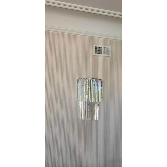 1980s Lead Crystal Three Tier Chandelier For Sale - Image 9 of 10