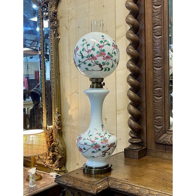 Late 19th Century Napoleon III Lamp in White Opaline Glass For Sale - Image 15 of 15