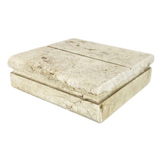 Modernist Italian Travertine Marble Box Vide Poche from Fratelli Mannelli, 1970s For Sale