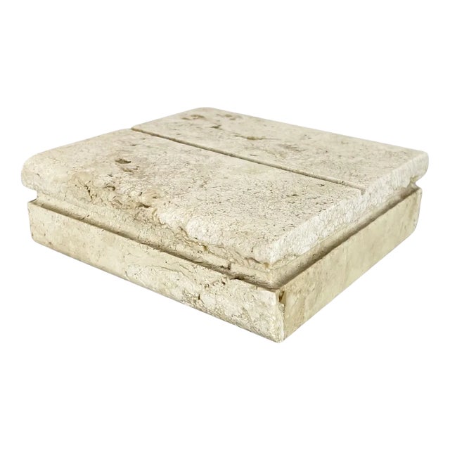 Modernist Italian Travertine Marble Box Vide Poche from Fratelli Mannelli, 1970s For Sale