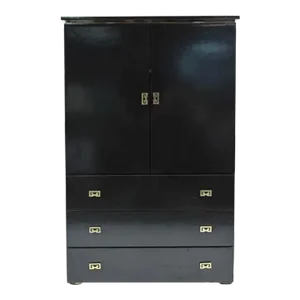 Vintage James Mont Style Black Lacquer Cabinet